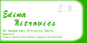 edina mitrovics business card